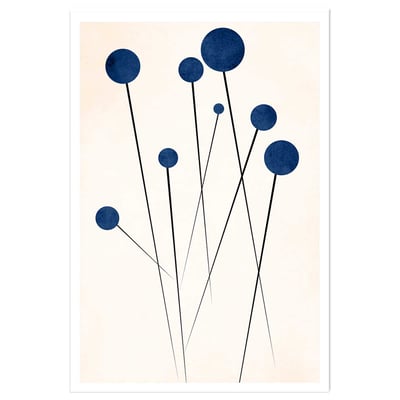 Affiche dessin ""fleurs de bleuets "" HEXOA