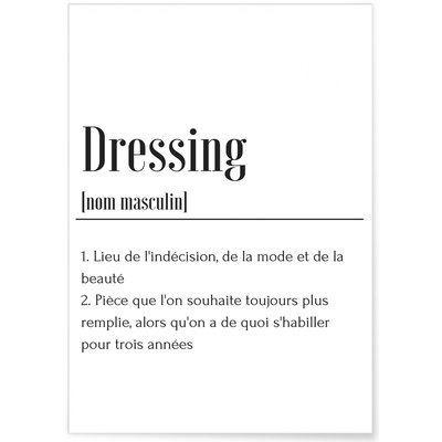 Affiche Définition Dressing L'AFFICHERIE