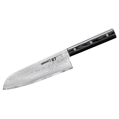 Couteau santoku Samura Damascus 67 17,5cm micarta noir SAMURA