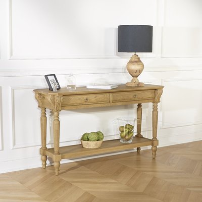 Console 2 tiroirs en chêne CLAUDE ROBIN DES BOIS