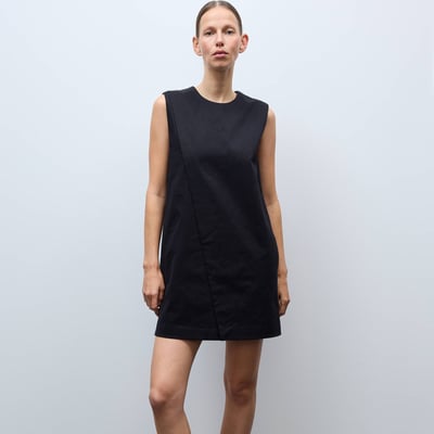Robe courte unie sans manches contenant du coton MONOPRIX