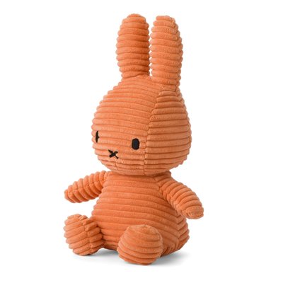 Peluche lapin Miffy velours côtelé éco 23 cm Orange BON TON TOYS