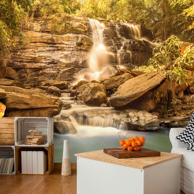 Papier peint intissé panoramique Paysage Sunny Waterfall EDEN