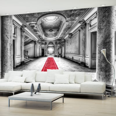 Papier peint intissé panoramique Ville et Architecture Mystery marble - black and white EDEN