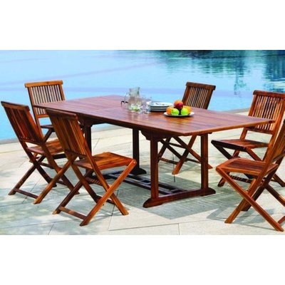 Table de jardin extensible rectangulaire en bois de teck massif huilé 180/240x100cm MACAO 10 personnes PIER IMPORT