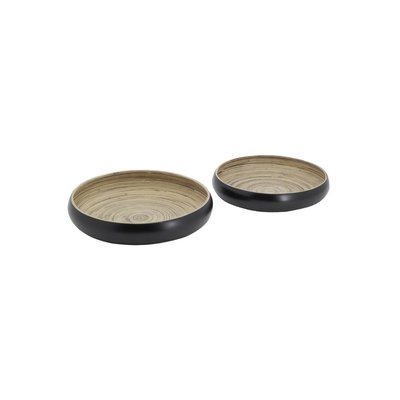 Plateaux ronds en bambou naturel et noir (lot de 2) AUBRY GASPARD