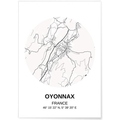 Affiche Carte Oyonnax L'AFFICHERIE