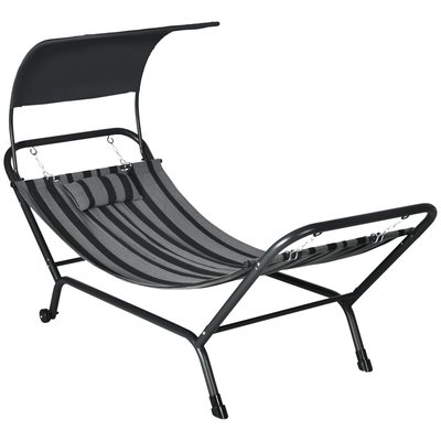 Hamac 1 personne design contemporain acier polyester gris OUTSUNNY