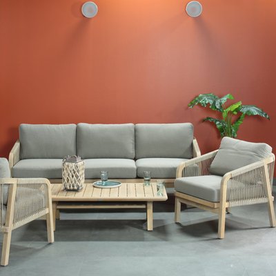 Salon de jardin en bois massif 5 places + table basse IBIZA PIER IMPORT
