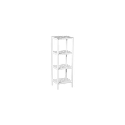 Étagère Salle de Bain Bois Blanc MDF 4 Plateaux WADIGA