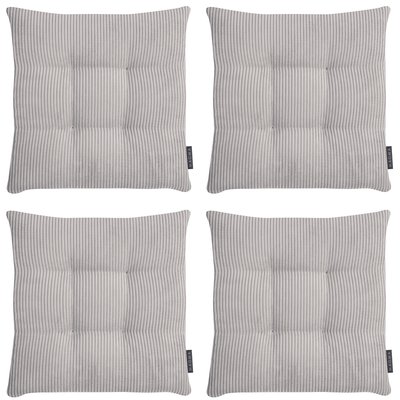 Galettes de chaise velours carrées INGA-lot de 4 MAGMA HEIMTEX