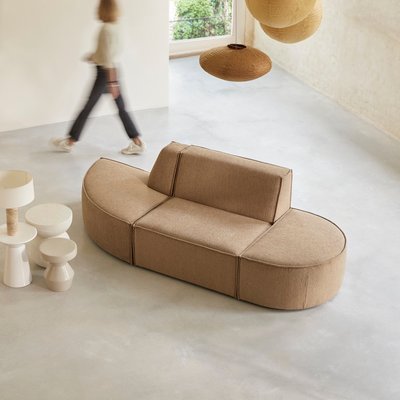 Banquette modulable en tissu camel, 2 places DARIO TIKAMOON
