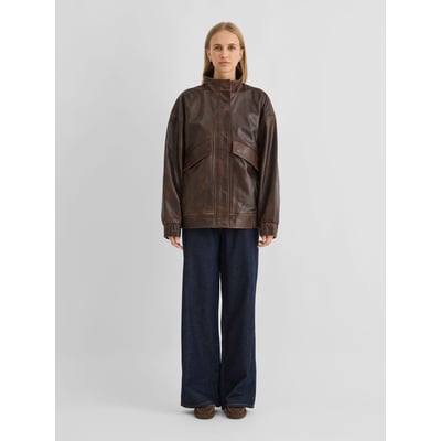 Veste En Cuir ROUGE EDIT