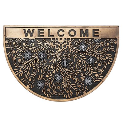 Paillasson caoutchouc demi-lune welcome - 75x45x0.7cm WADIGA