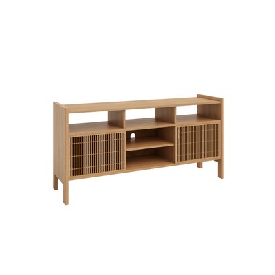 Buffet pour vinyle en pin verni couleur chêne BASSA NAAN FURNITURE