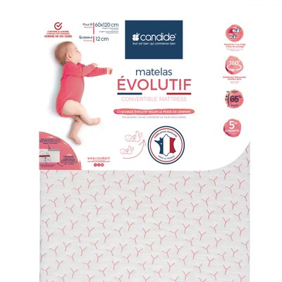 Matelas évolutif déhoussable CANDIDE