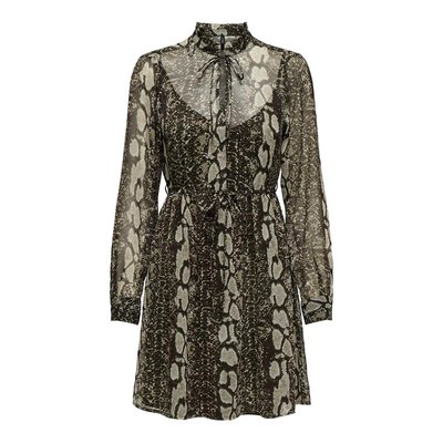 Vestido estampado con cuello para atar ONLY