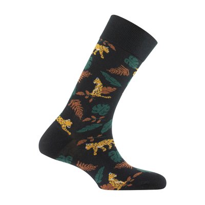 Mi-chaussettes en coton all over Panthère MADE IN FRANCE KINDY