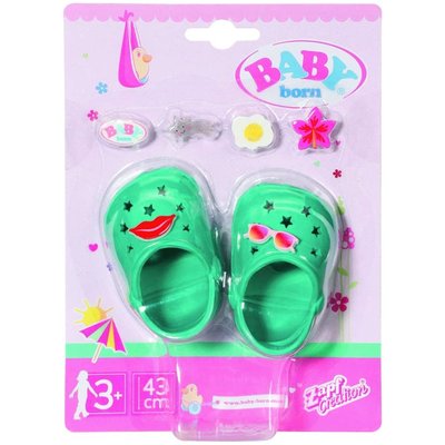 BABY born 43cm Chaussures de vacances vertes avec 6 motifs à clipser ZAPF CREATION