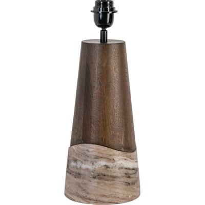 Lampe à poser en chêne et marbre fumé RECOLLECTION