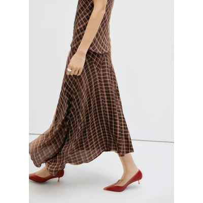 Jupe asymétrique carreaux MANGO