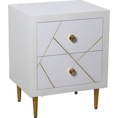 Table de chevet en bois, 2 tiroirs RECOLLECTION