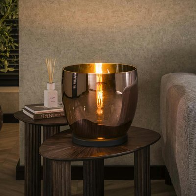 Lampe de salon moderne avec vasque en verre cuivré 32 cm NIAGARA PIER IMPORT