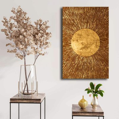Tableau doré motif soleil – sur toile PIER IMPORT