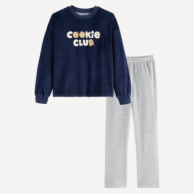 Pigiama in velluto, con motivo biscotti LA REDOUTE COLLECTIONS