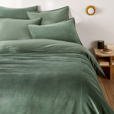 Noria Double-Sided Duvet Cover in Washed Cotton/Velvet LA REDOUTE INTERIEURS