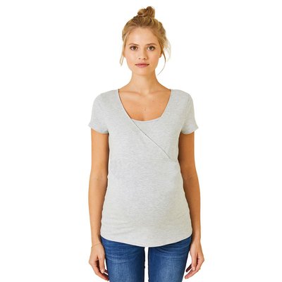 Lot de 2 T-shirts cache-coeur grossesse et allaitement VERTBAUDET