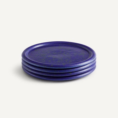 Set of 4 Battica Glazed Stoneware Dessert Plates AM.PM