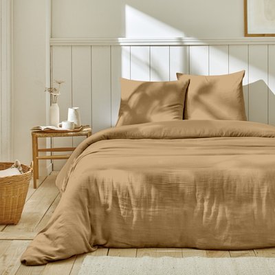 Parure housse de couette gaze de coton unie C DESIGN HOME TEXTILE