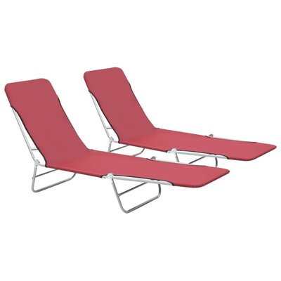 Lot de 2 chaises longues pliables HOME MAISON