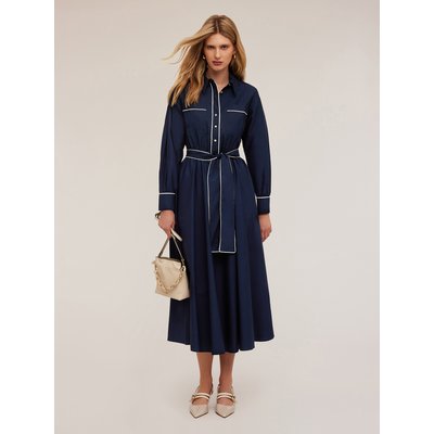 Robe CHEMISIER en popeline de coton avec bordures de couleur contrastante MOTIVI