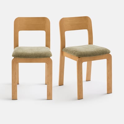Lot de 2 chaises rembourrées en chêne massif Talet LA REDOUTE INTERIEURS