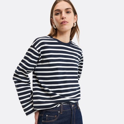Striped Crew Neck T-Shirt with Long Sleeves LA REDOUTE COLLECTIONS