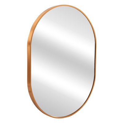 MIROIR MURAL SÉRIE ARCHER HM4500.30 CADRE OVALE EN ALUMINIUM DORÉ 59x79Hcm. STELLAMEUBLES