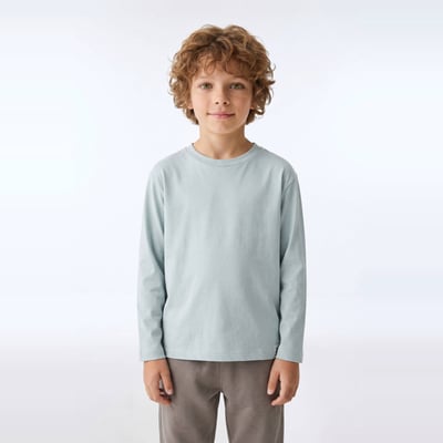 T-Shirt manches longues uni en coton BIO GOTS MONOPRIX