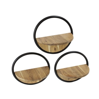 Etagère murale ronde en bois d'acacia Ø 35 cm (lot de 3) MELBOURNE PIER IMPORT