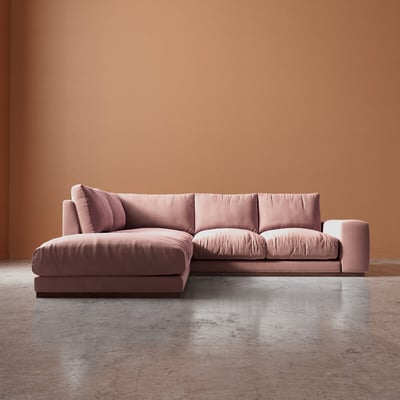 Denver Easy Velvet Corner Chaise Sofa SWOON