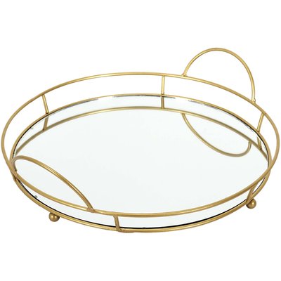 Plateau de présentation rond miroir 34 cm CMP