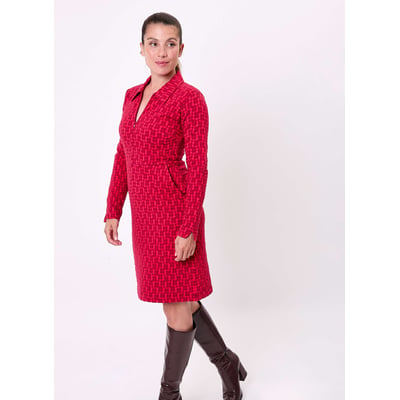 Robe maille jaquard recyclée col zippé CLELIE PRINCESSE NOMADE