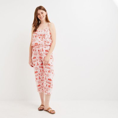 Combinaison à bretelles imprimée en coton, Bio MONOPRIX LINGERIE