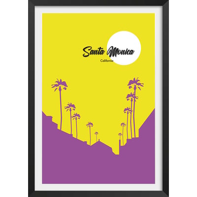 Affiche graphique santa monica californie HEXOA