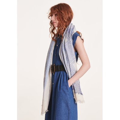 Foulard jacquard ethnique en coton LA FEE MARABOUTEE