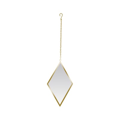 Miroir losange avec attache métal 21x36cm EMDE