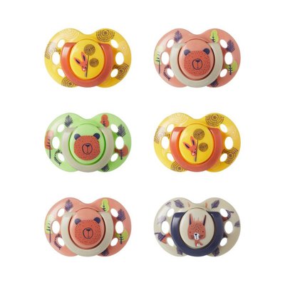 Lot de 6 Sucettes Closer to Nature Fun 6-18 mois garçon aléatoire TOMMEE TIPPEE