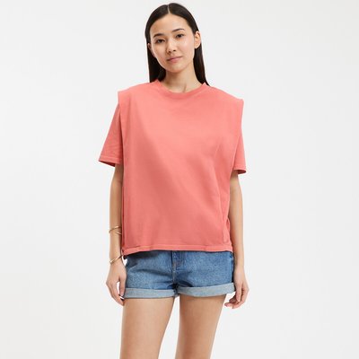 Crew Neck T-Shirt in Cotton with Short Sleeves LA REDOUTE COLLECTIONS