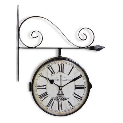 Horloge de gare ancienne double face café de DECORATION D’AUTREFOIS